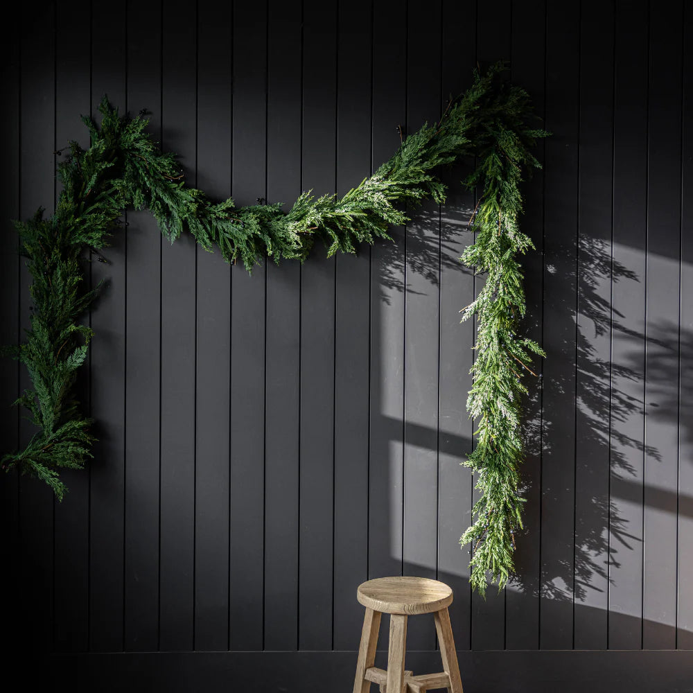 Navy Plum Berry Norfolk Cypress Real Touch Garland - 15 Ft