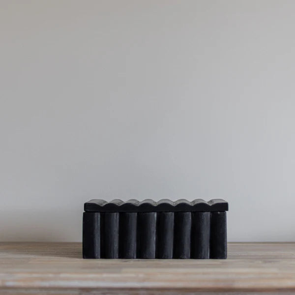 Black Marble Fluted Box