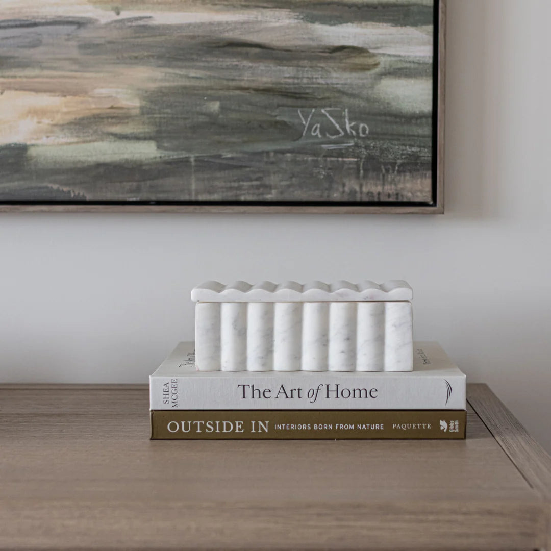 White Marble Fluted Box