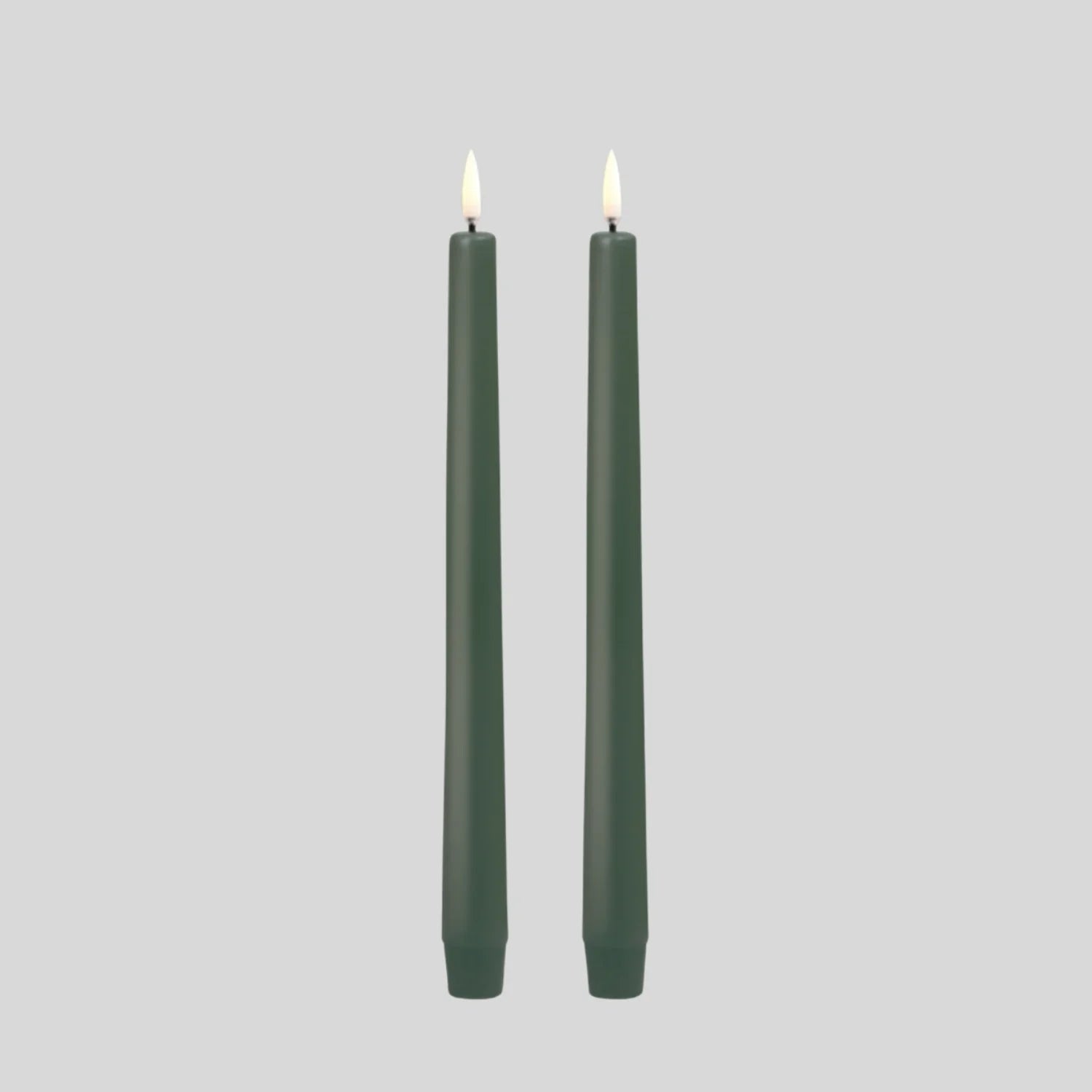 Classic Taper Candle 12.6" Tall (2 Pack) - Olive Green