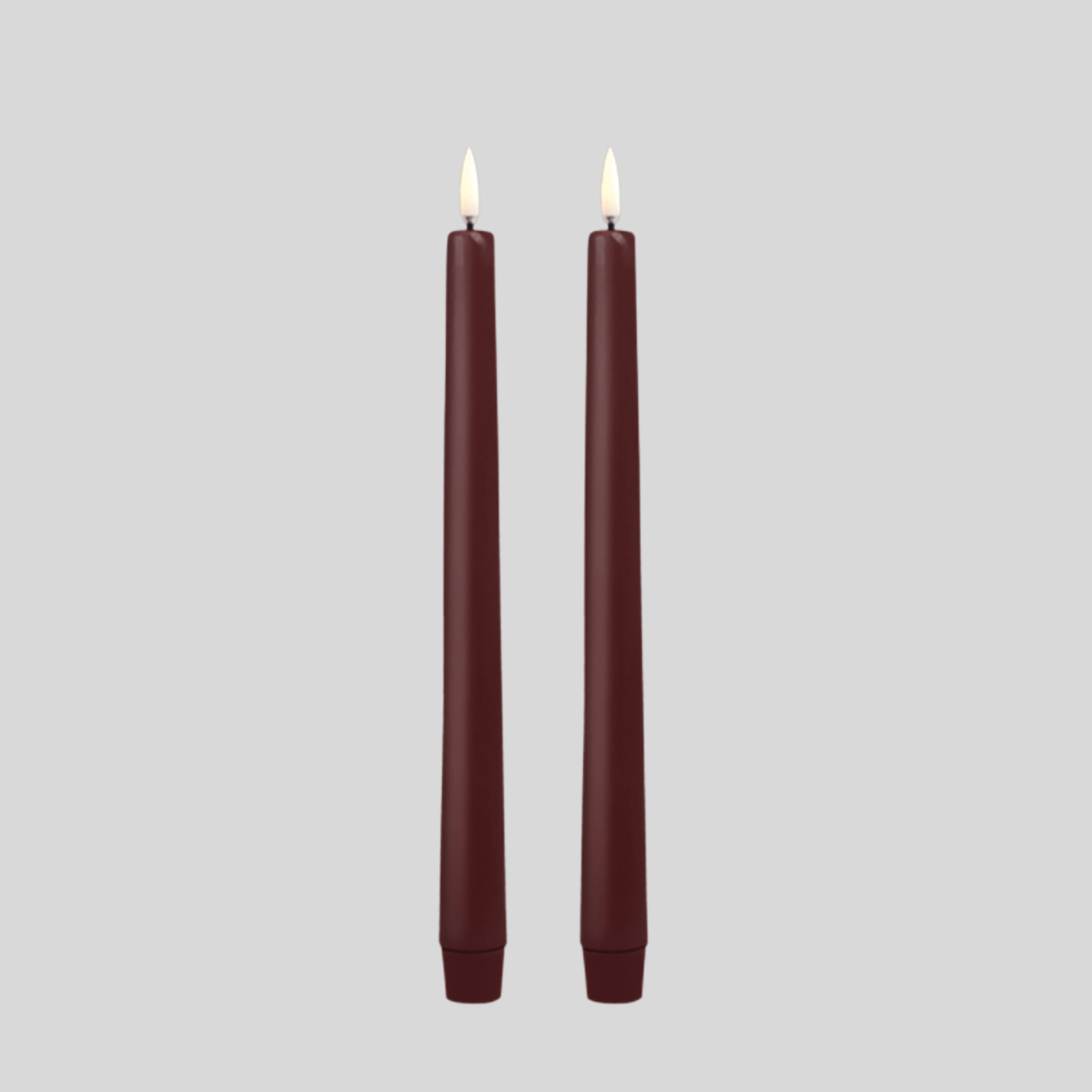 Classic Taper Candle 12.6" Tall (2 Pack) - Red Wine