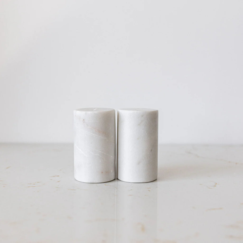 White Marble Salt & Pepper Shakers