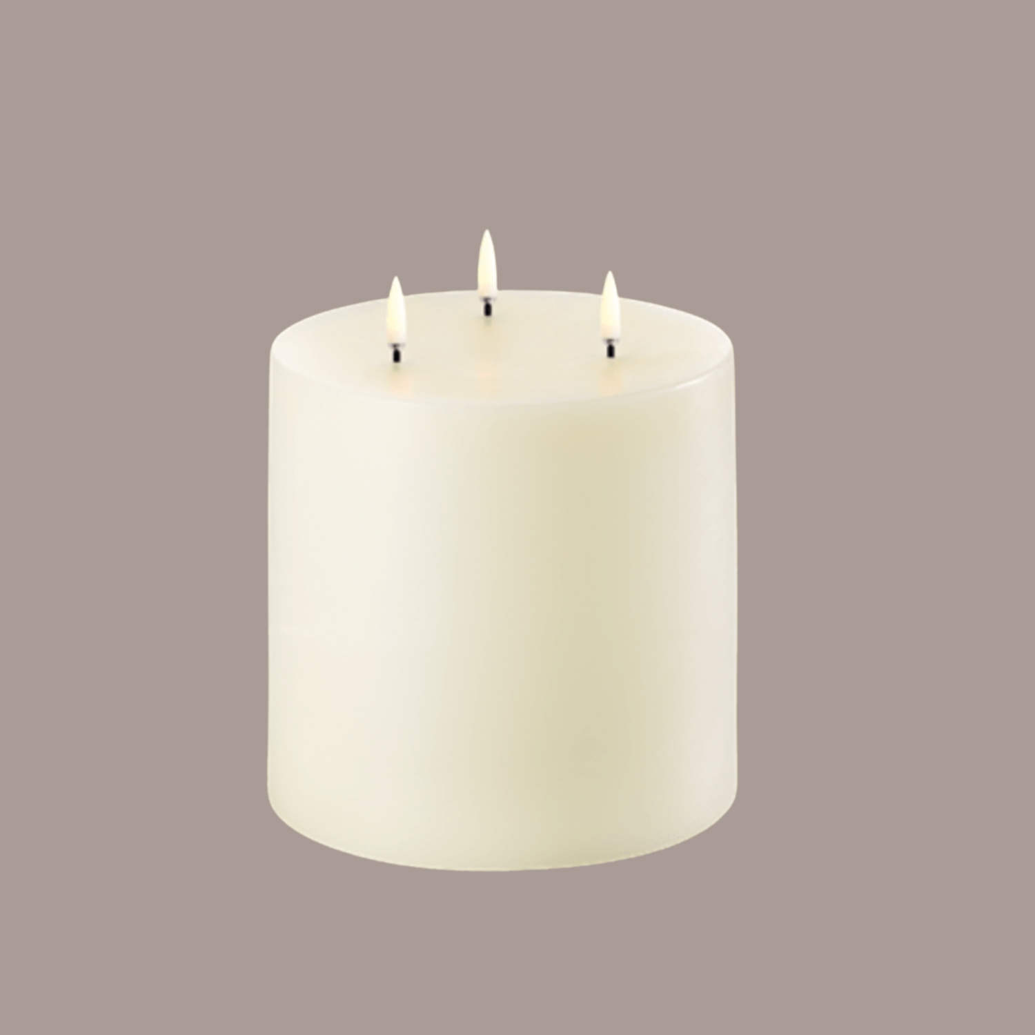 LED Triple Flame Pillar Candle 6" x 6"