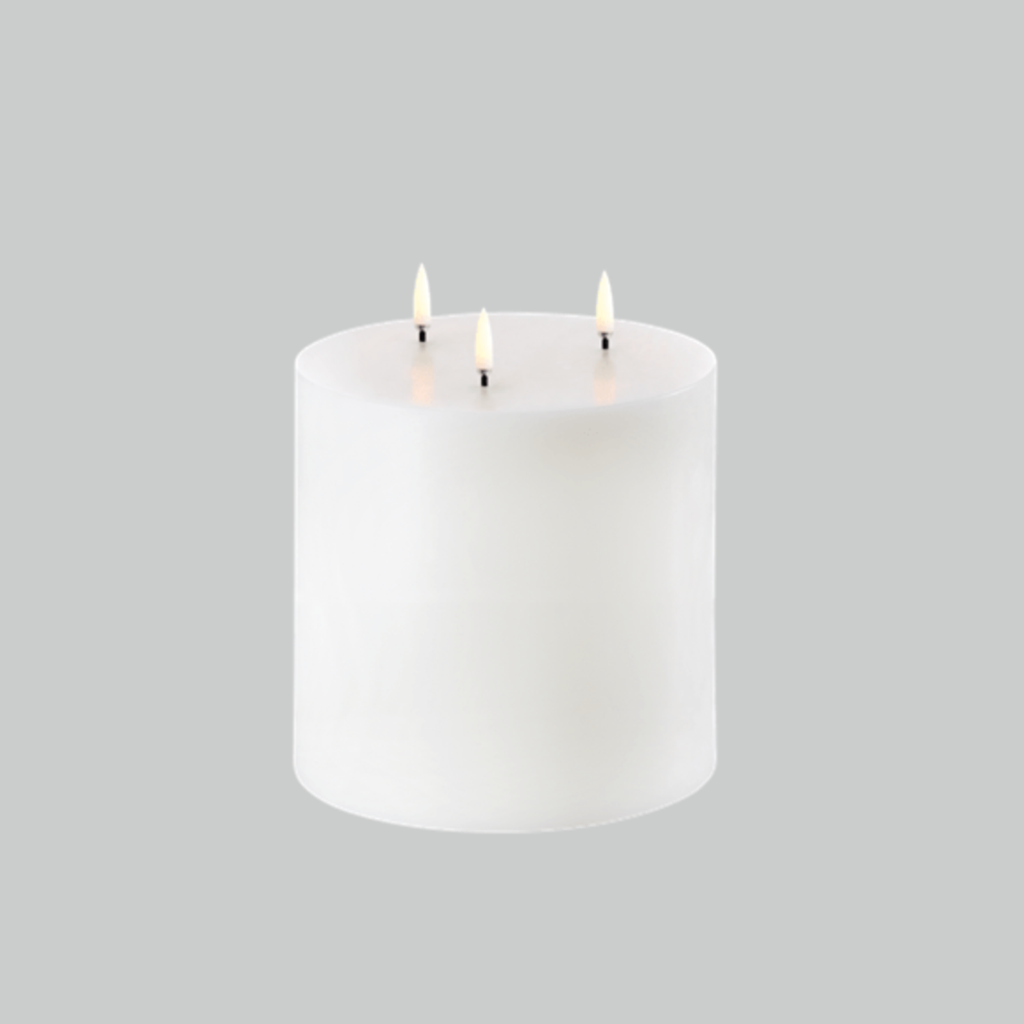 LED Triple Flame Pillar Candle 6" x 6"