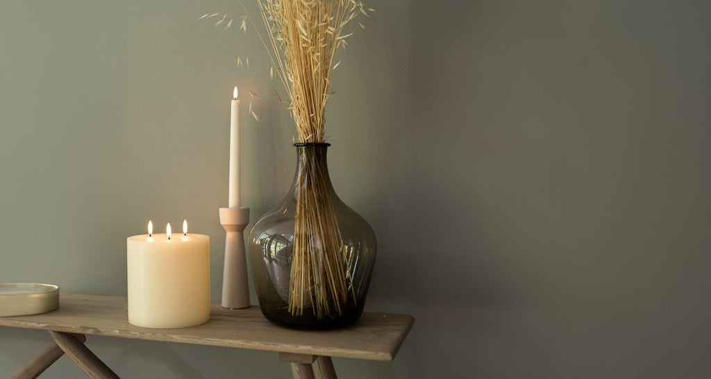 LED Triple Flame Pillar Candle 6" x 6"